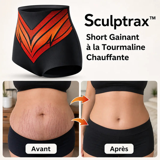 Sculptrax™ Short Gainant à la Tourmaline Chauffante | Brûlez votre graisse abdominale dès la première heure !