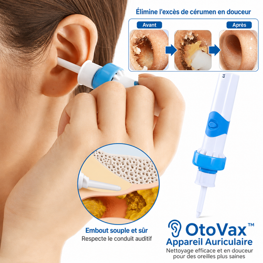 OtoVax™ Appareil Auriculaire | Éliminez jusqu’à 95 % du cérumen grâce à une aspiration douce et contrôlée en 60 sec chrono !