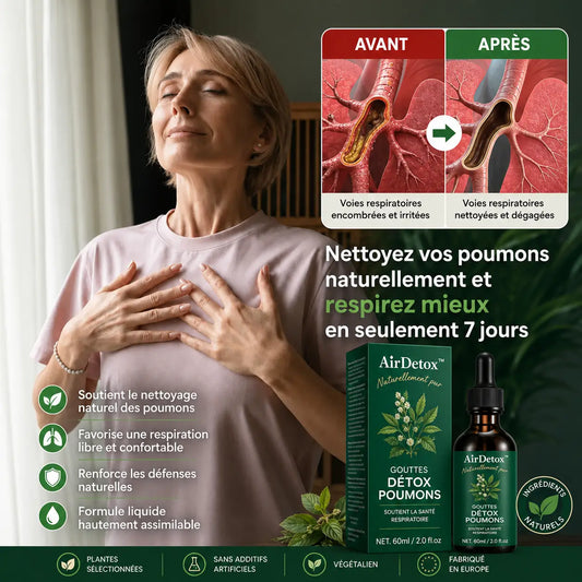 AirDetox™ Gouttes Détox Poumons | Nettoyez vos poumons naturellement et respirez mieux en seulement 7 jours !
