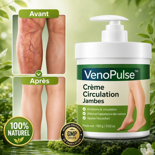 VenoPulse™ Crème Circulation Jambes | Éliminez jambes lourdes, douleurs et gonflements en 3 minutes !