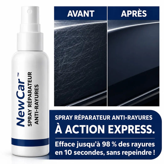 NewCar™ Spray Réparateur Anti-Rayures à Action Express | Efface jusqu’à 98 % des rayures en 10 secondes, sans repeindre!