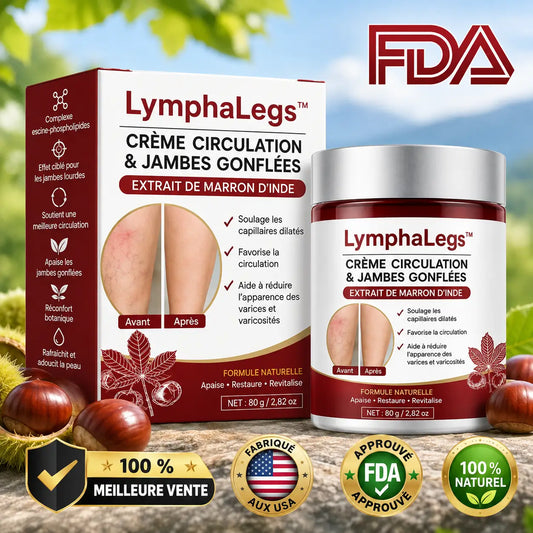 LymphaLegs™ Crème Circulation & Jambes Gonflées | Dégonflez vos jambes lourdes et marchez plus léger dès les premières applications !