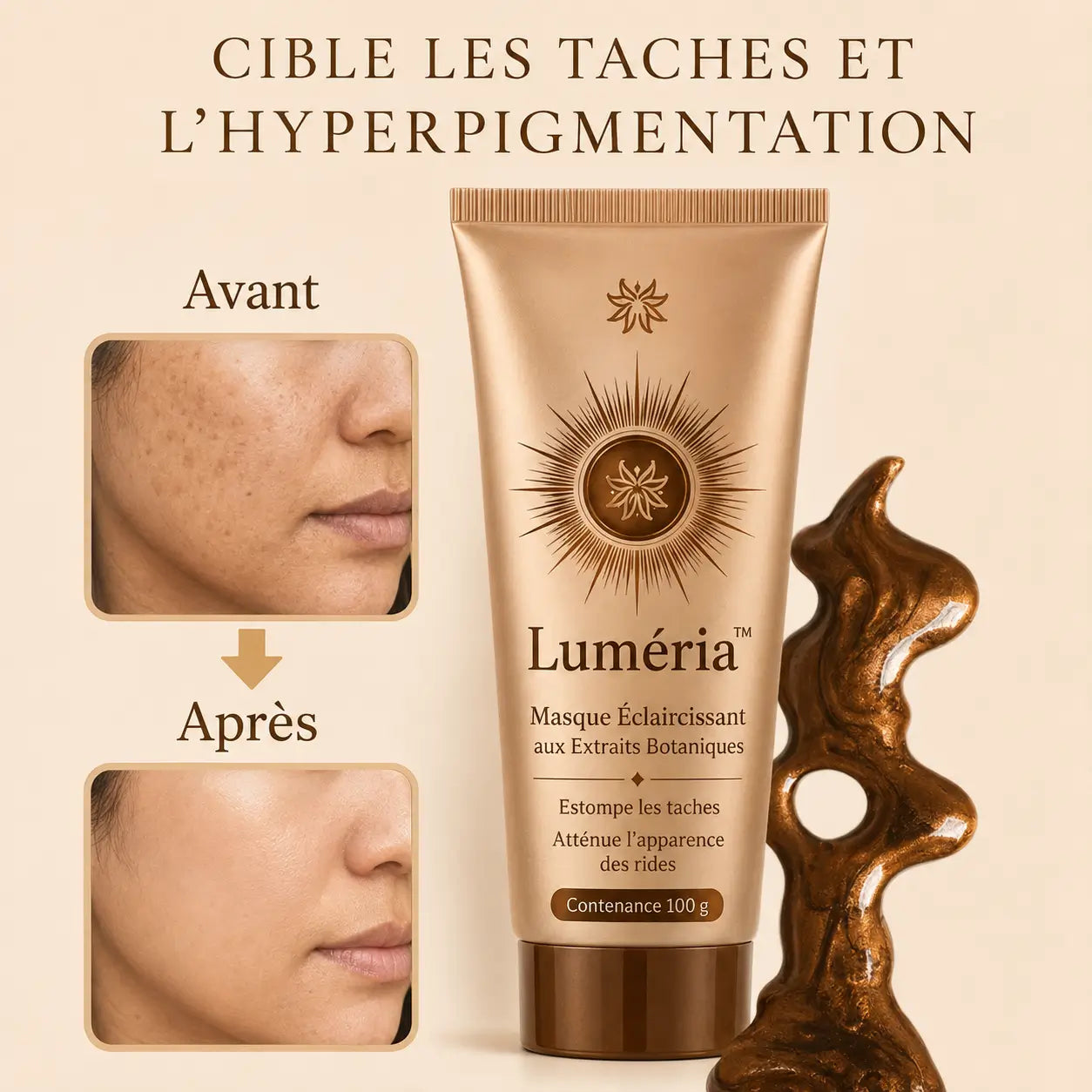 Luméria™ Masque Éclaircissant aux Extraits Botaniques | Efface les taches brunes en 10 minutes par jour!