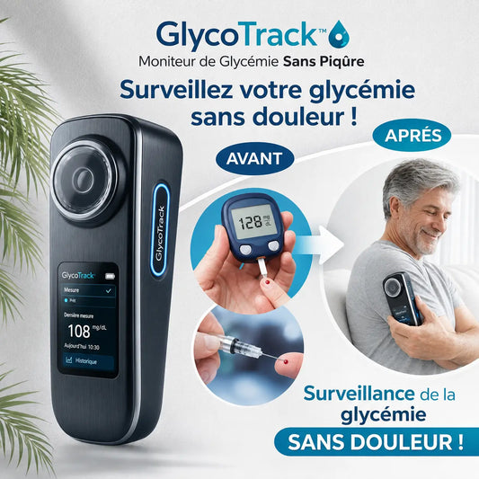 GlycoTrack™ Moniteur de Glycémie Sans Piqûre | Surveillez votre glycémie sans douleur !