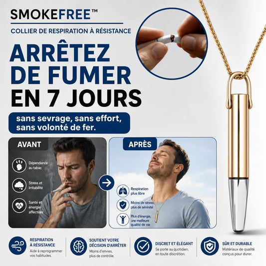 SmokeFree™ Collier de Respiration à Résistance | Arrêtez de fumer en 7 jours — sans sevrage, sans volonté !