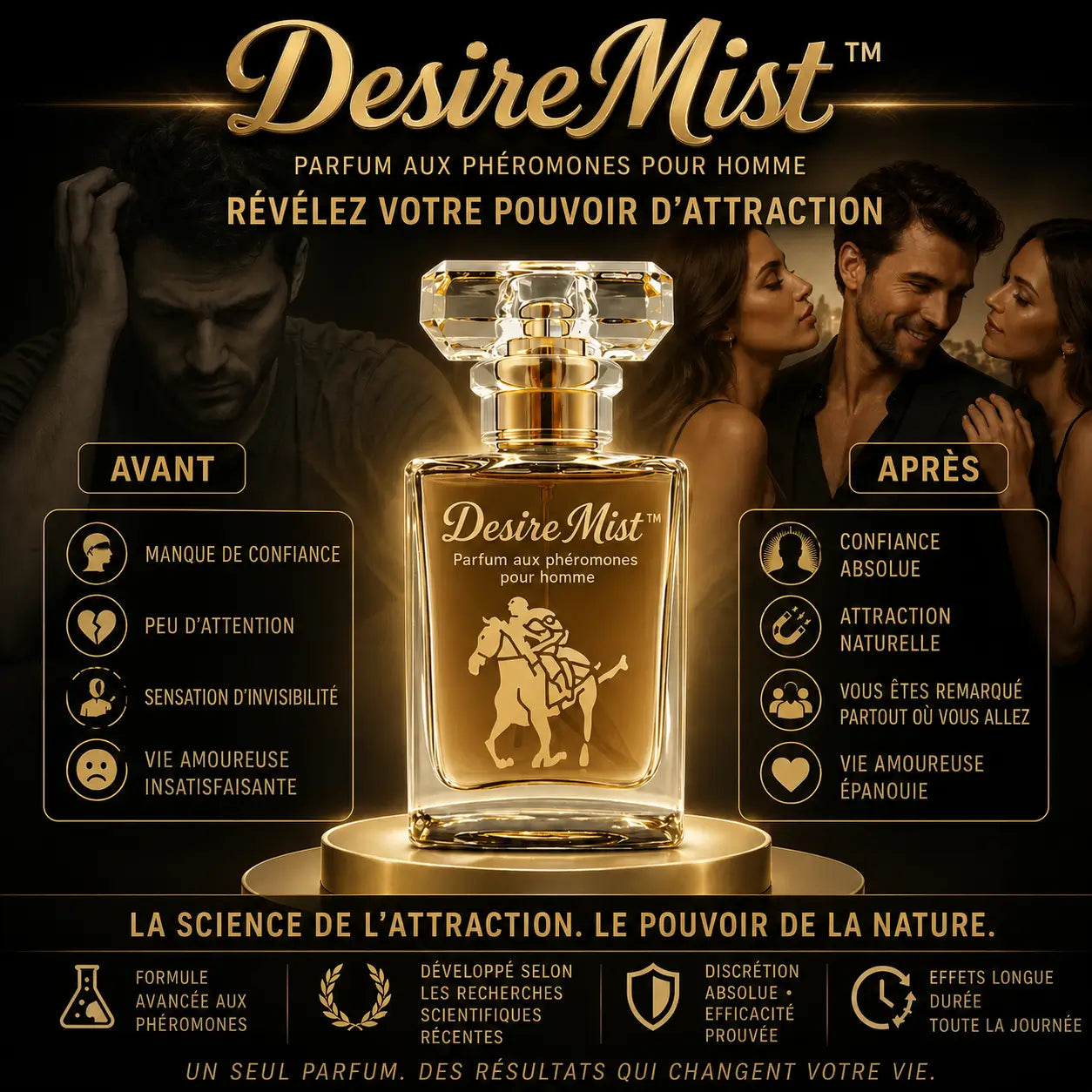 DesireMist™ Parfum d’Attirance aux Phéromones | Déchaîne le désir en 10 secondes après vaporisation!