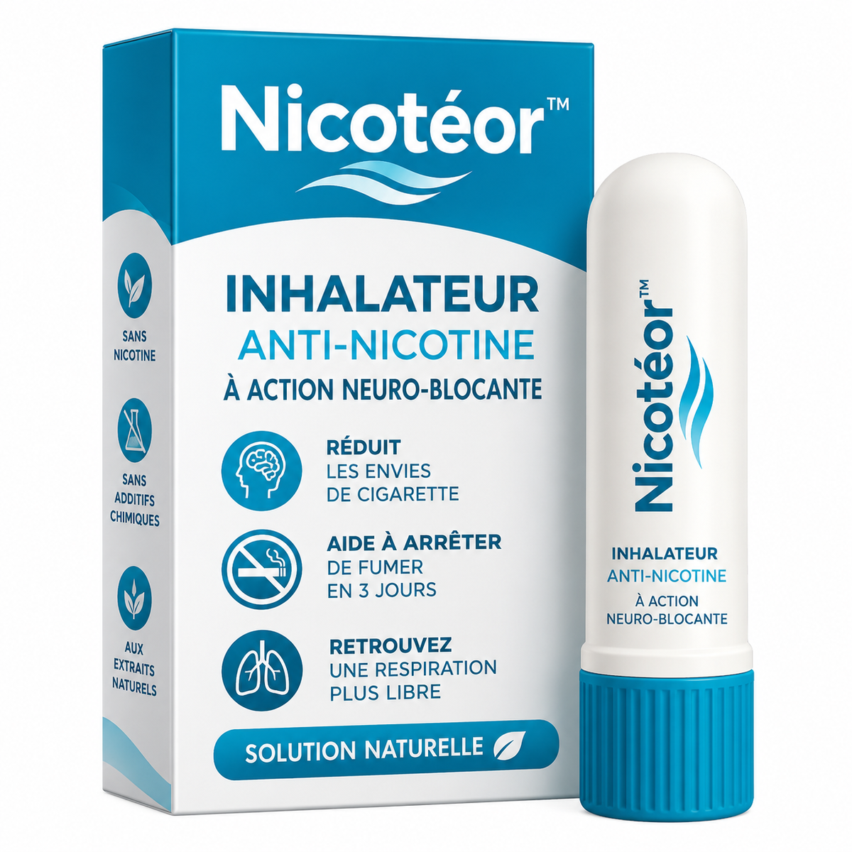 Nicotéor™ Inhalateur Anti-Nicotine à Action Neuro-Blocante | Arrêtez de fumer en seulement 3 jours !
