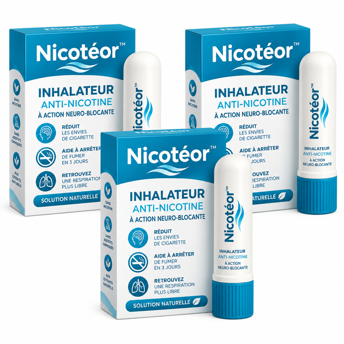Nicotéor™ Inhalateur Anti-Nicotine à Action Neuro-Blocante | Arrêtez de fumer en seulement 3 jours !