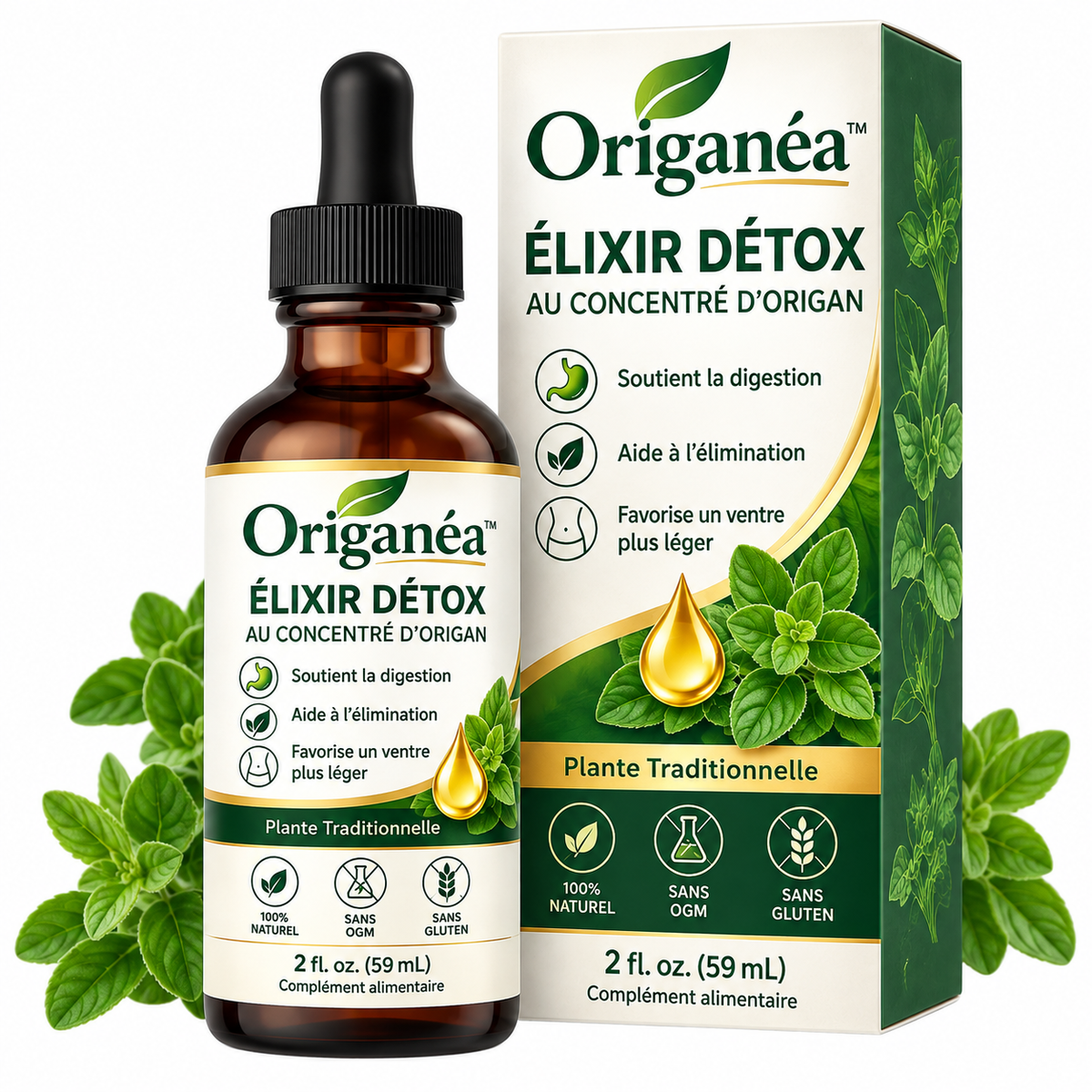 Origanéa™ Élixir Détox au Concentré d’Origan | Éliminez 3 kg de toxines en 48h et retrouvez un ventre plat !