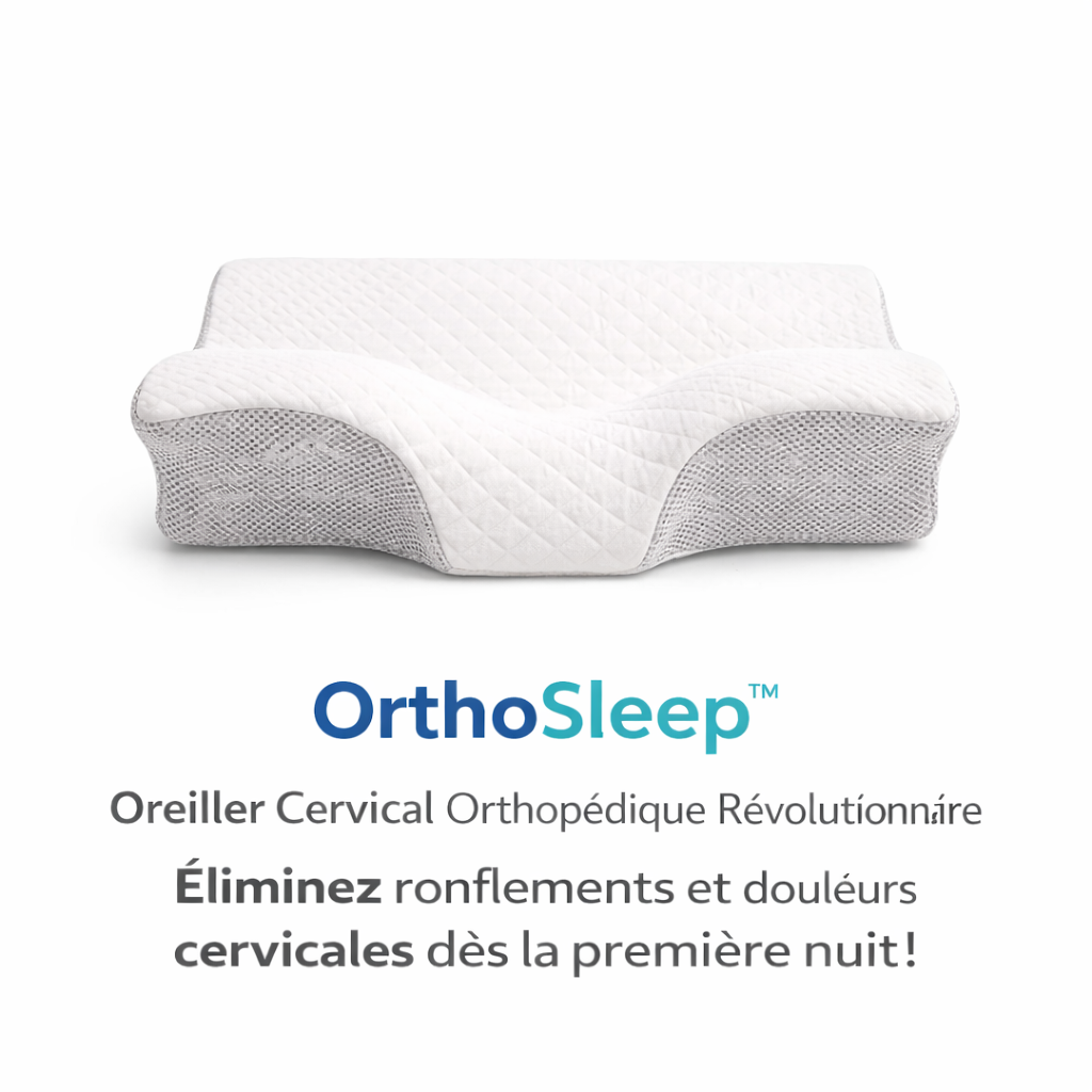 OrthoSleep™ Oreiller Cervical Orthopédique Révolutionnaire | Éliminez ronflements et douleurs cervicales dès la première nuit !