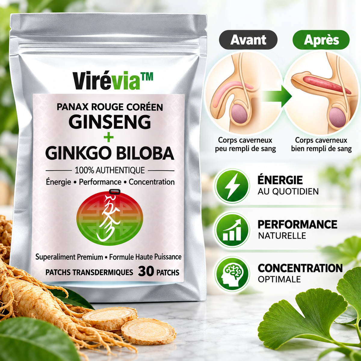 Virévia™ Patch Transdermique Stimulant Masculin | Retrouvez une érection puissante en 5 minutes !