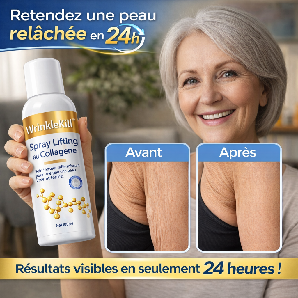 WrinkleKill™ Spray Lifting au Collagène | Retendez une peau relâchée en 24 heures chrono !
