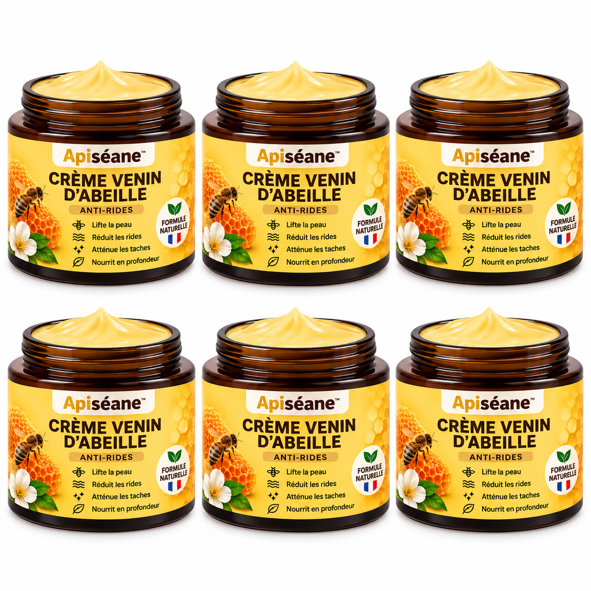 Apiséane™ Crème Venin d’Abeille Anti-Rides | Lifte votre peau et efface les taches en 7 jours chrono!