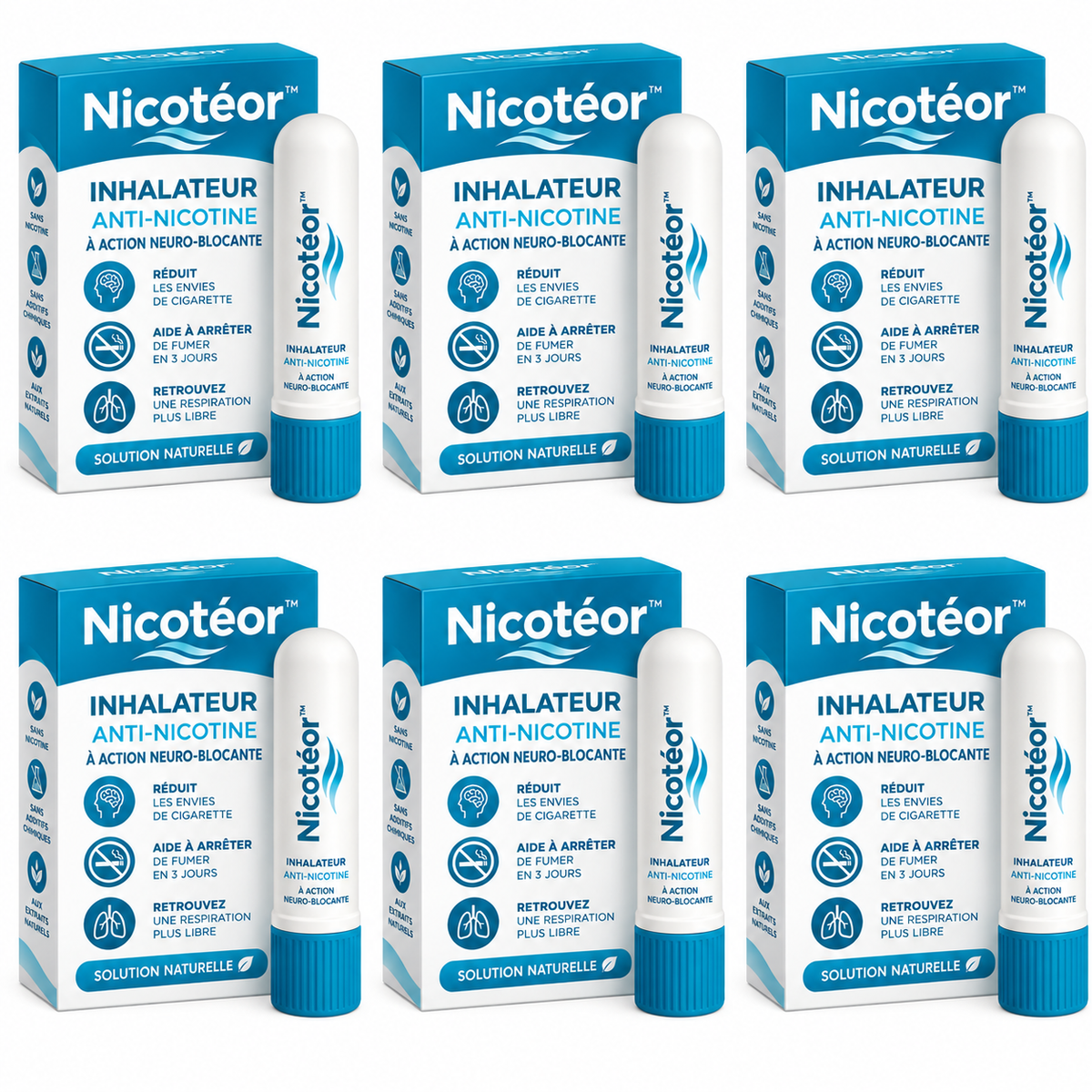 Nicotéor™ Inhalateur Anti-Nicotine à Action Neuro-Blocante | Arrêtez de fumer en seulement 3 jours !