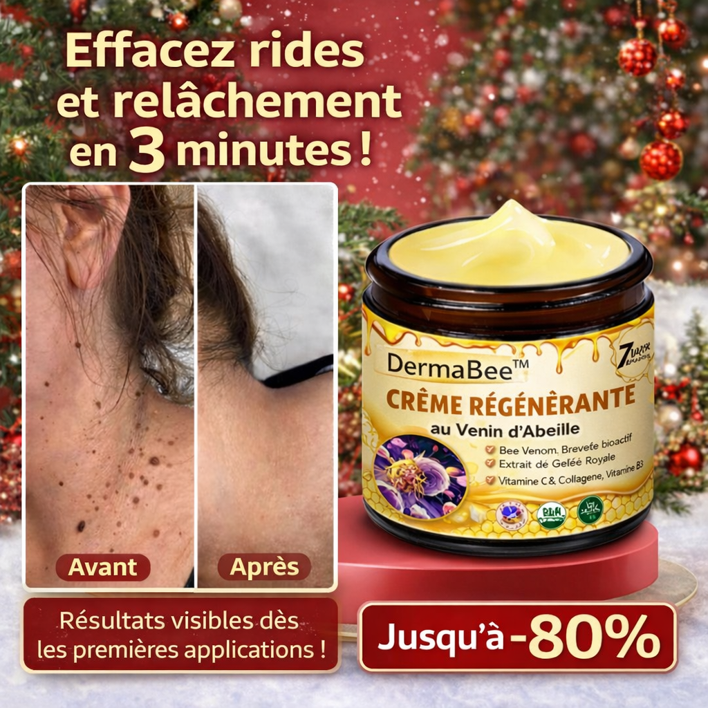 DermaBee™ Crème Régénérante au Venin d’Abeille | Effacez rides et relâchement en 3 minutes !