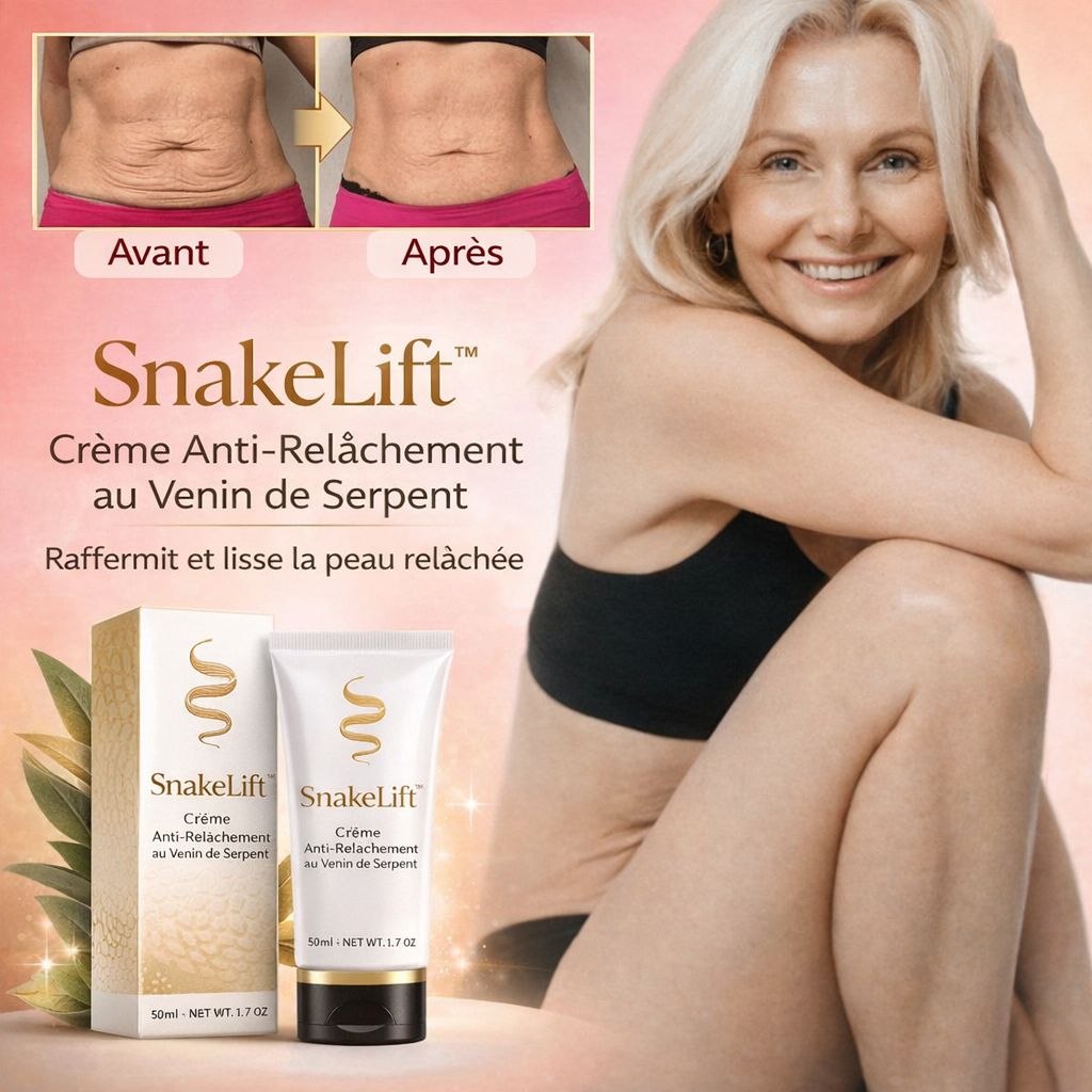 SnakeLift™ Crème Anti-Relâchement au Venin de Serpent | Raffermit la peau jusqu’à 89 % en 3 jours sans chirurgie !