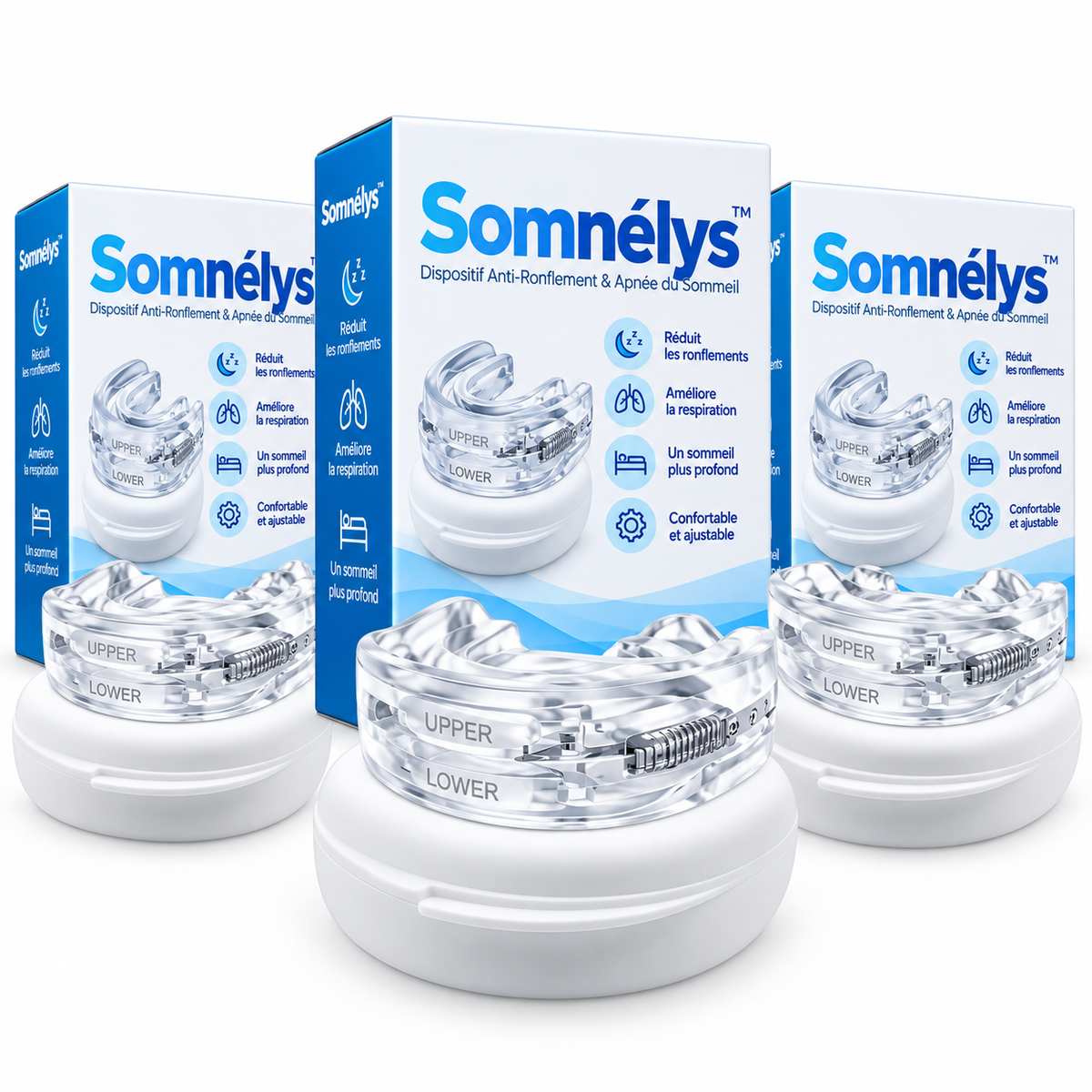 Somnélys™ Dispositif Anti-Ronflement & Apnée du Sommeil | Respirez librement et dormez profondément dès la première nuit !