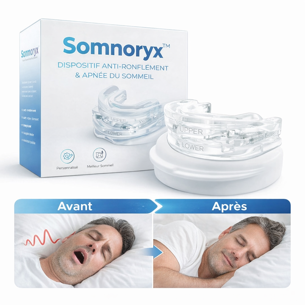 Somnoryx™ Dispositif Anti-Ronflement & Apnée du Sommeil | Respirez librement et dormez profondément dès la première nuit !