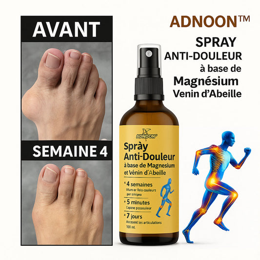 ADNOON™ Spray Anti-Douleur à base de Magnésium et Venin d'Abeille | Stoppe la douleur articulaire dès la première pulvérisation!