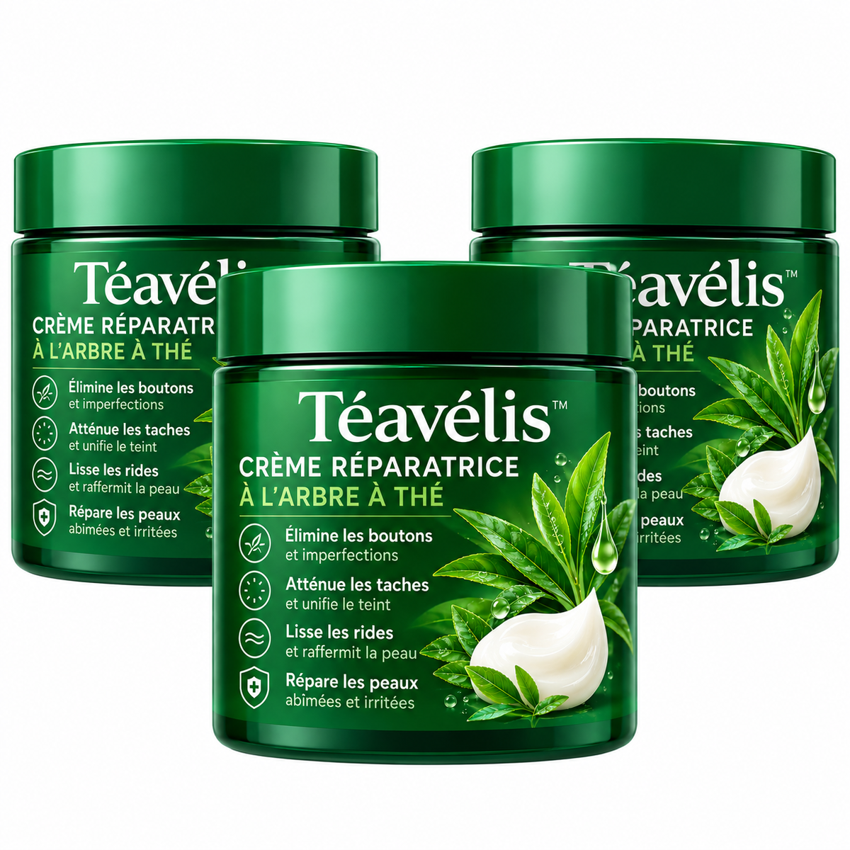 Téavélis™ Crème Réparatrice à l’Arbre à Thé | Éradique boutons, taches et rides en 7 jours – même sur peaux abîmées!