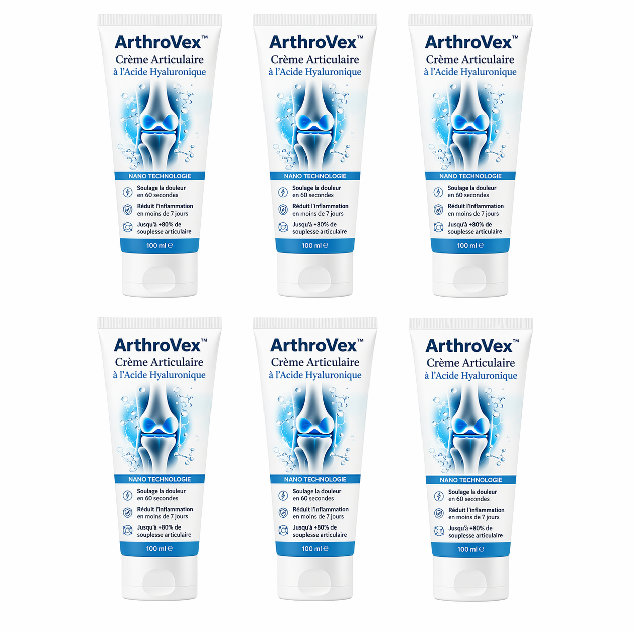 ArthroVex™ Crème Articulaire à l’Acide Hyaluronique | Soulagez vos douleurs en 60 secondes !