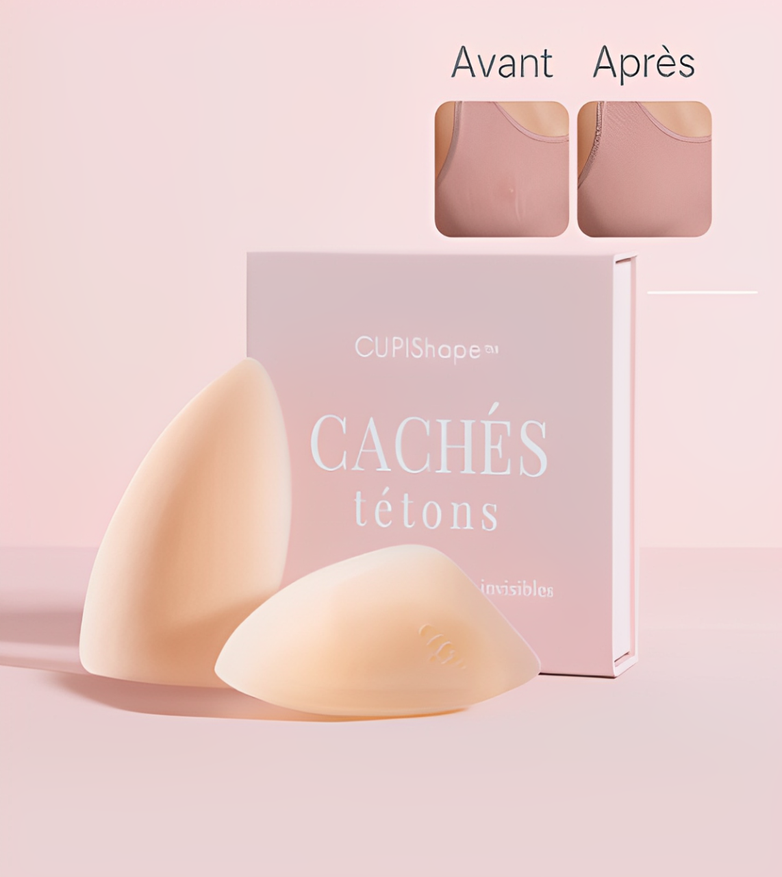CupiShape™ Cache-Tétons Triangulaires Invisibles | Sculpte, lisse et assure un maintien parfait en un instant!