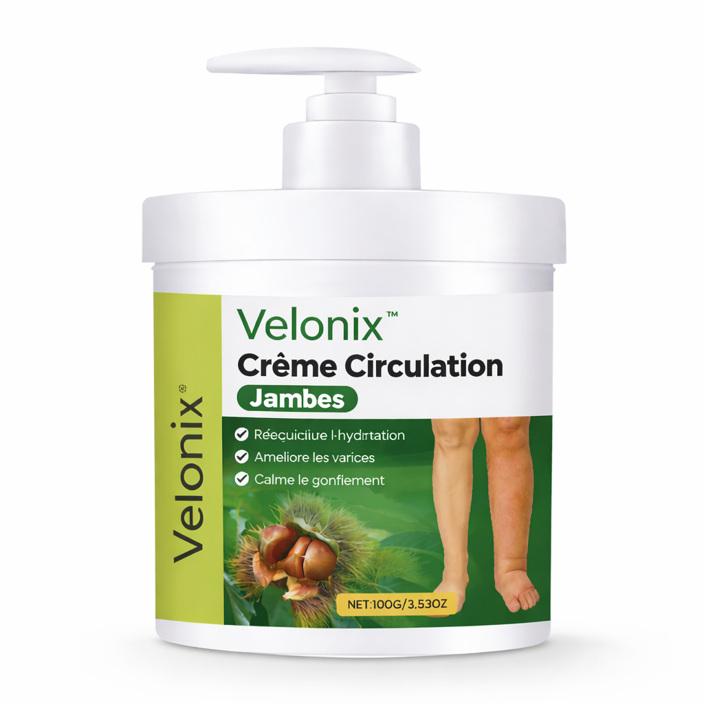 Velonix™ Crème Circulation Jambes | Éliminez jambes lourdes, douleurs et gonflements en 3 minutes !