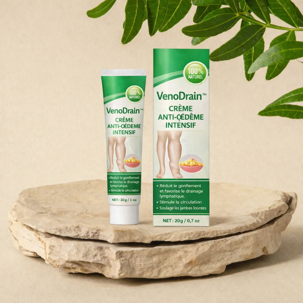 VenoDrain™ Crème Anti-Œdème Intensif | Réduisez jusqu’à 92% le gonflement en 24h et retrouvez des jambes légères immédiatement !