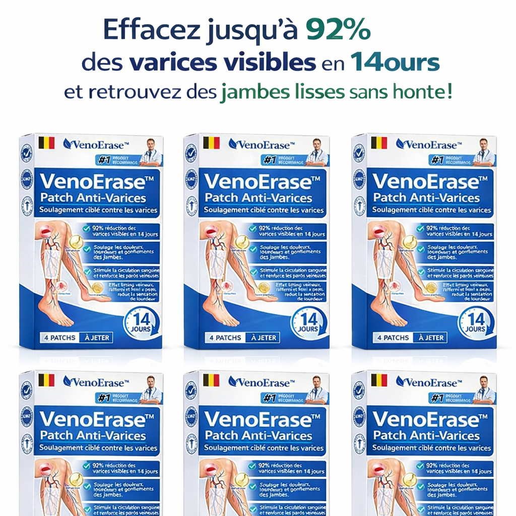 VenoErase™ Patch Anti-Varices | Effacez jusqu’à 92% des varices visibles en 14 jours et retrouvez des jambes lisses sans honte !