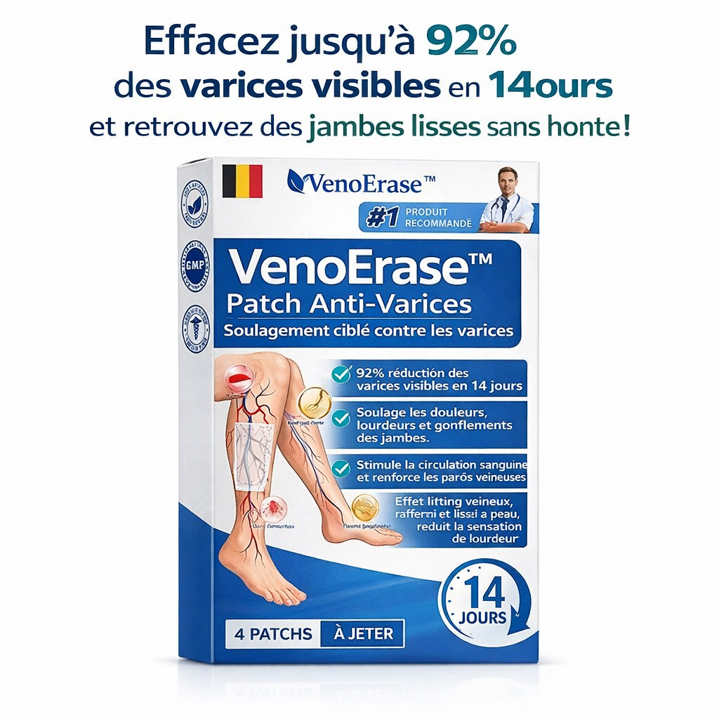 VenoErase™ Patch Anti-Varices | Effacez jusqu’à 92% des varices visibles en 14 jours et retrouvez des jambes lisses sans honte !