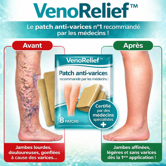 VenoRelief™ Patch Anti-Varices | Faites disparaître varices et douleurs de jambes en 3 minutes !