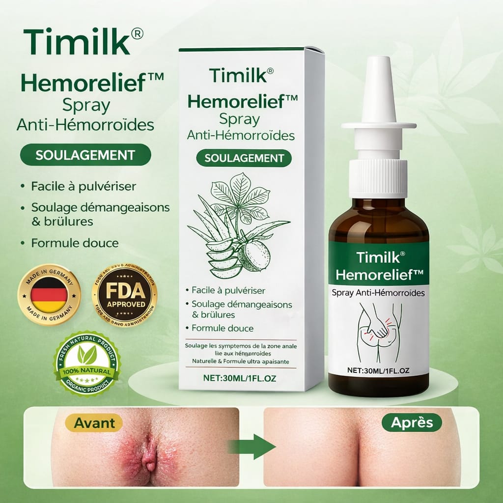 Hemorelief™ Spray Anti-Hémorroïdes | Stoppez douleur et brûlures en 60 secondes !
