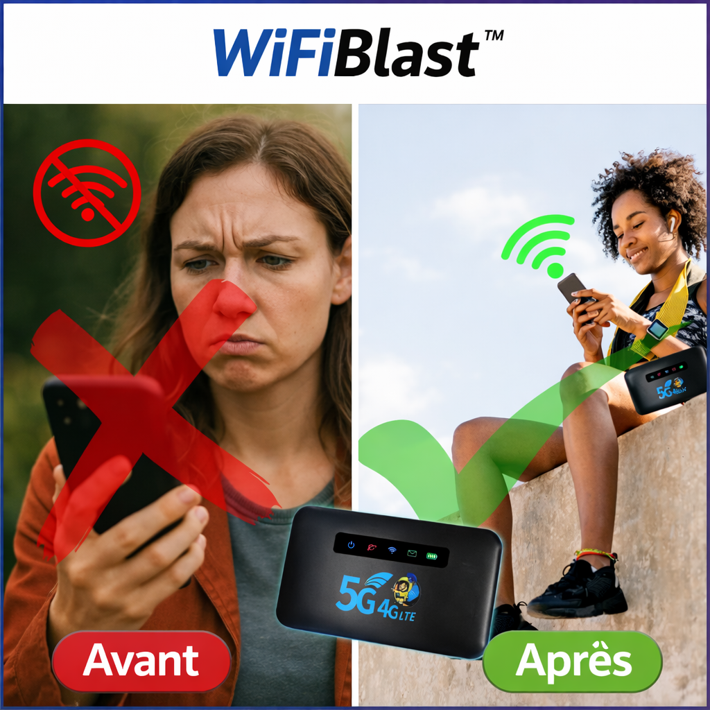 WiFiBlast™ Routeur Portable | Accédez à Internet ultra rapide partout, sans restriction !