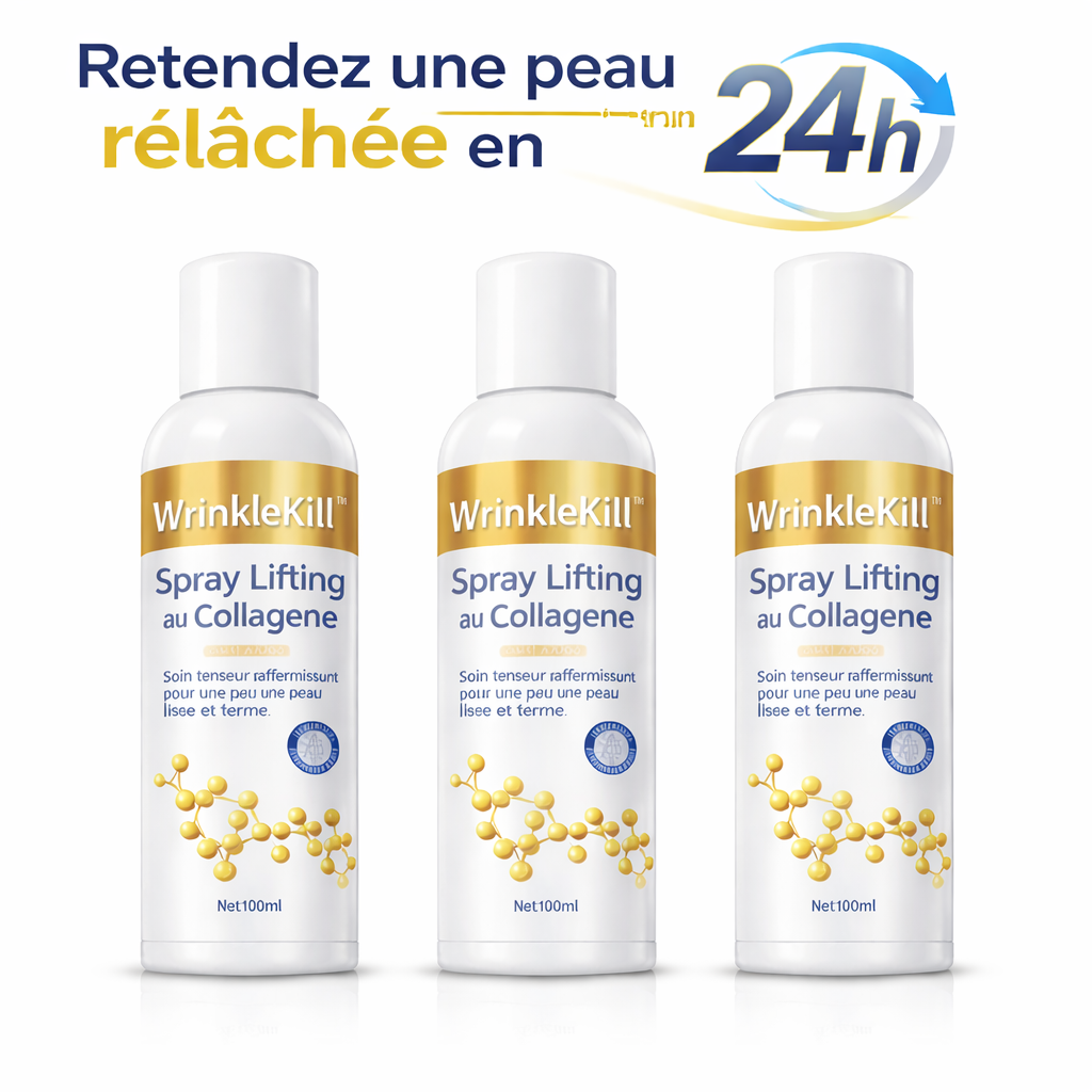 WrinkleKill™ Spray Lifting au Collagène | Retendez une peau relâchée en 24 heures chrono !
