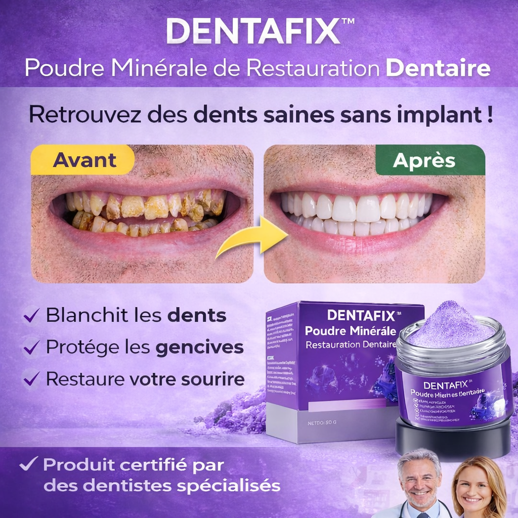 DENTAFIX™ Poudre Minérale de Restauration Dentaire | Réparez et renforcez vos dents en 3 minutes !