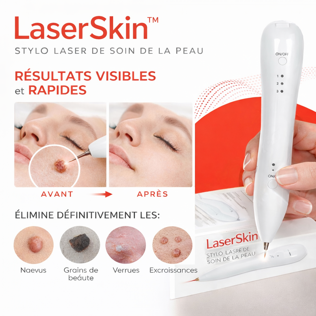 LaserSkin™ Stylo Laser de Soin de la Peau | Effacez rides, taches et imperfections en quelques minutes !