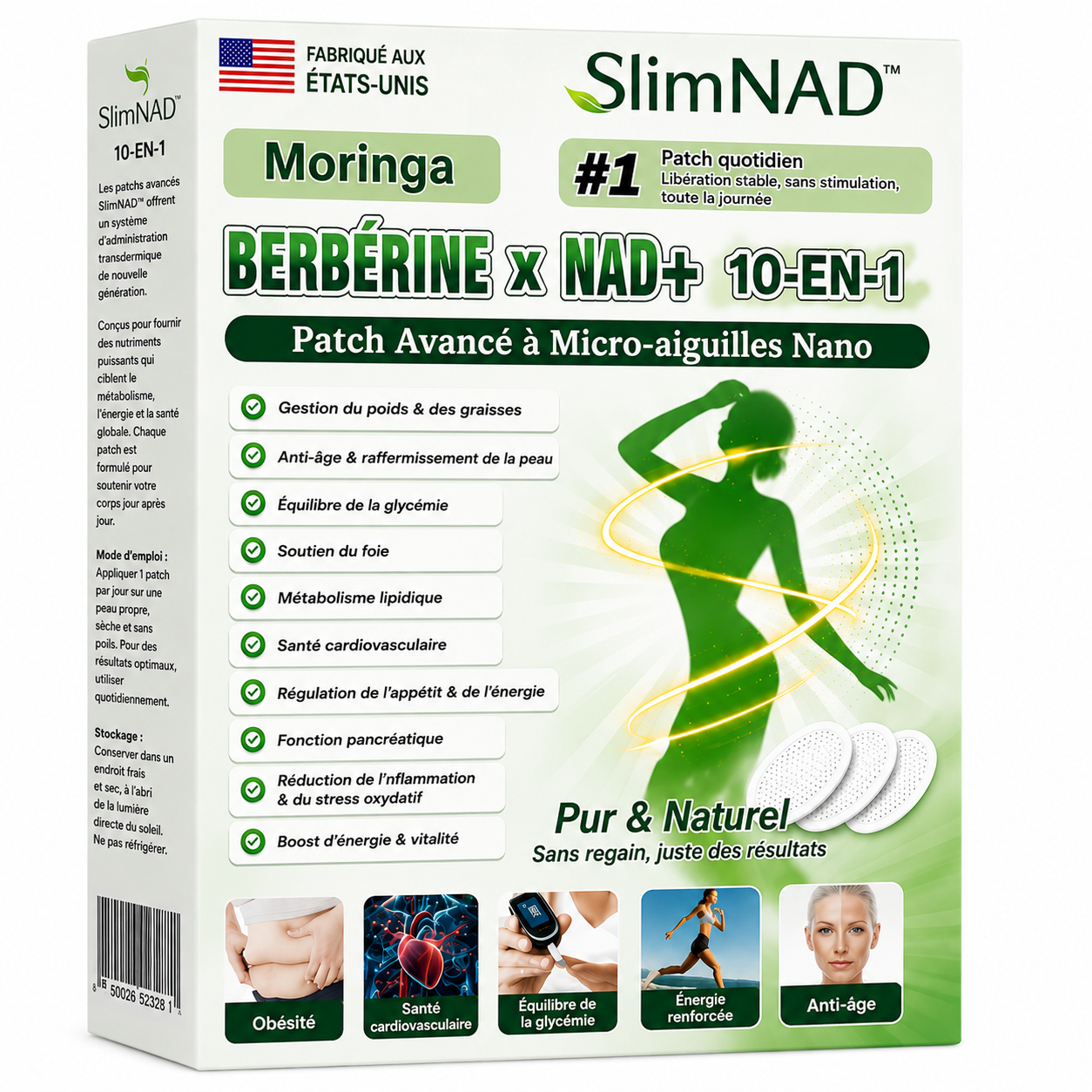 SlimNAD™ Patch Minceur Micro-Aiguilles | Brûle les graisses et équilibre le sucre en 10 minutes!