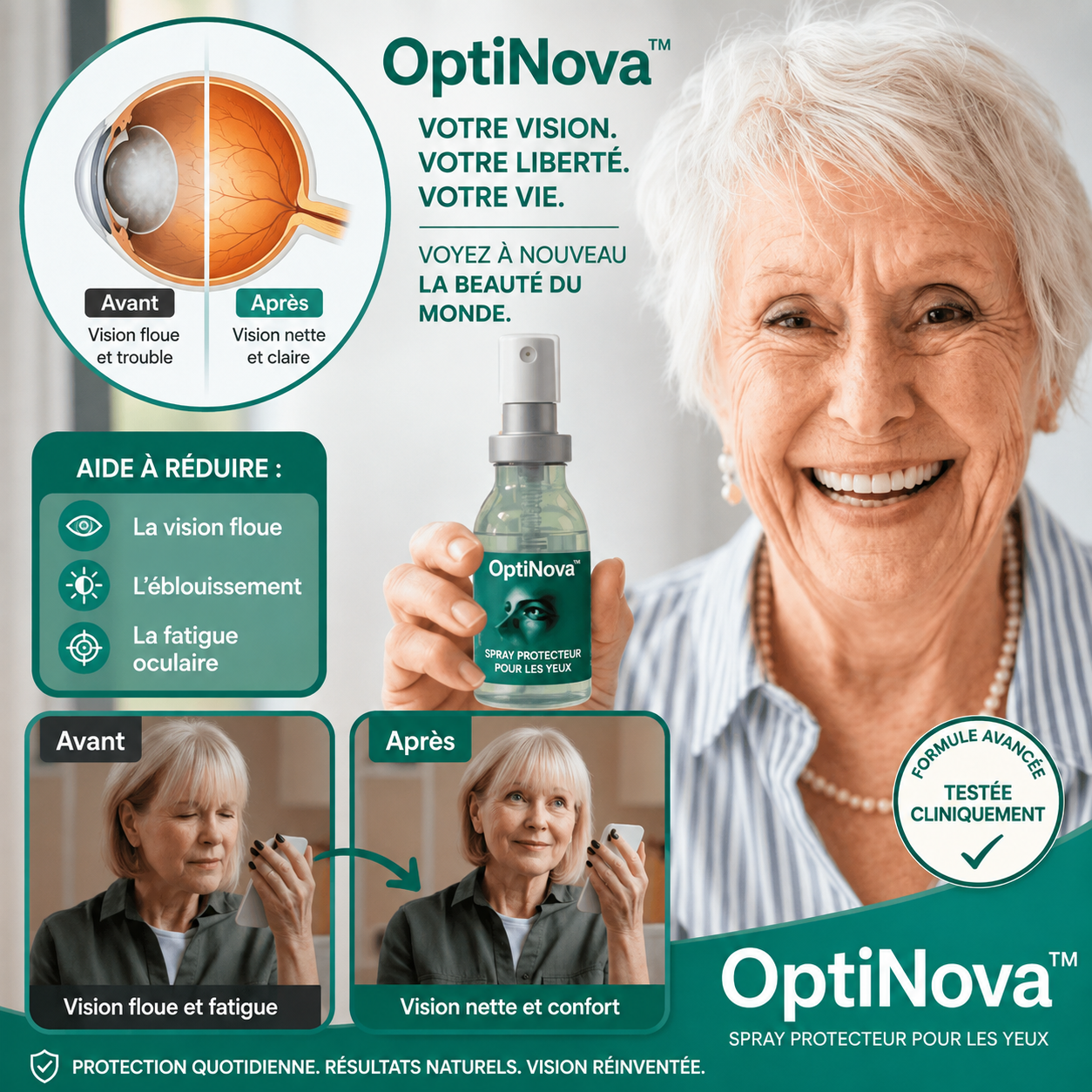 OptiNova™ Spray Vision à la Lutéine | Retrouvez une vue plus nette en 3 jours, sans comprimés ni injections !