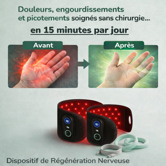 NeuroPulse™ Dispositif de Régénération Nerveuse | Éliminez les engourdissements et retrouvez la force de votre main en 15 minutes par jour !