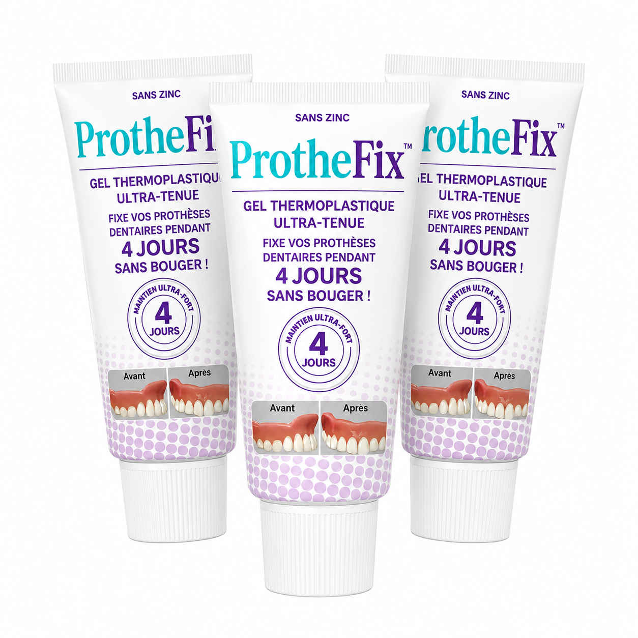 ProtheFix™ Gel Thermoplastique Ultra-Tenue | Fixe vos prothèses dentaires pendant 4 jours sans bouger!