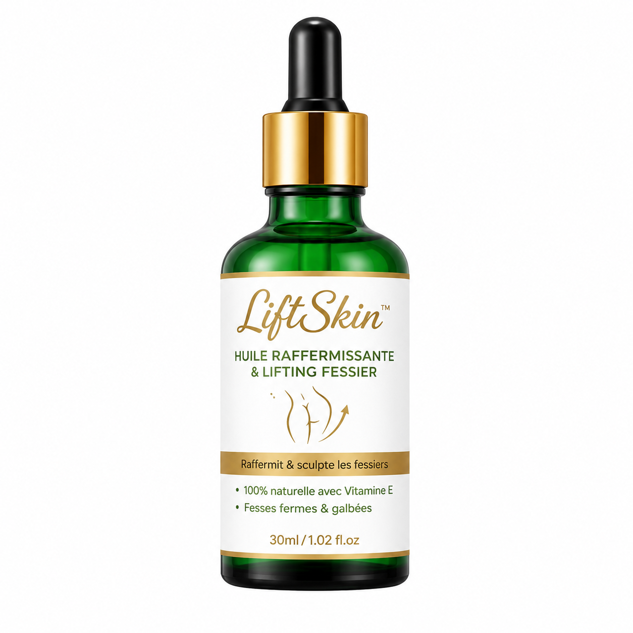 LiftSkin™ Huile Raffermissante & Lifting Fessier | Des fesses fermes et remontées en 7 jours !