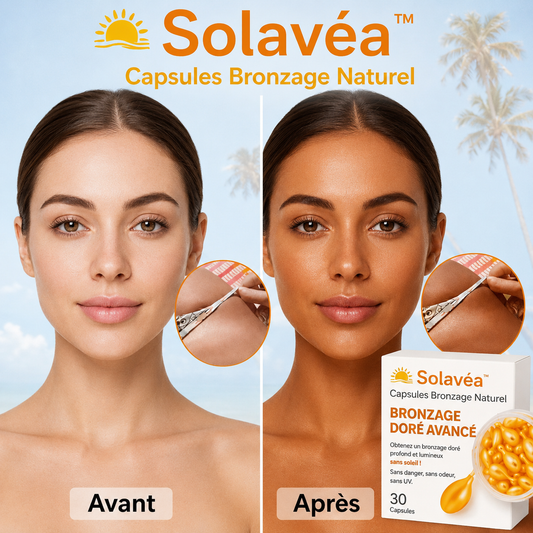 Solavéa™ Capsules Bronzage Naturel | Obtenez un bronzage doré et uniforme en seulement 5 jours !
