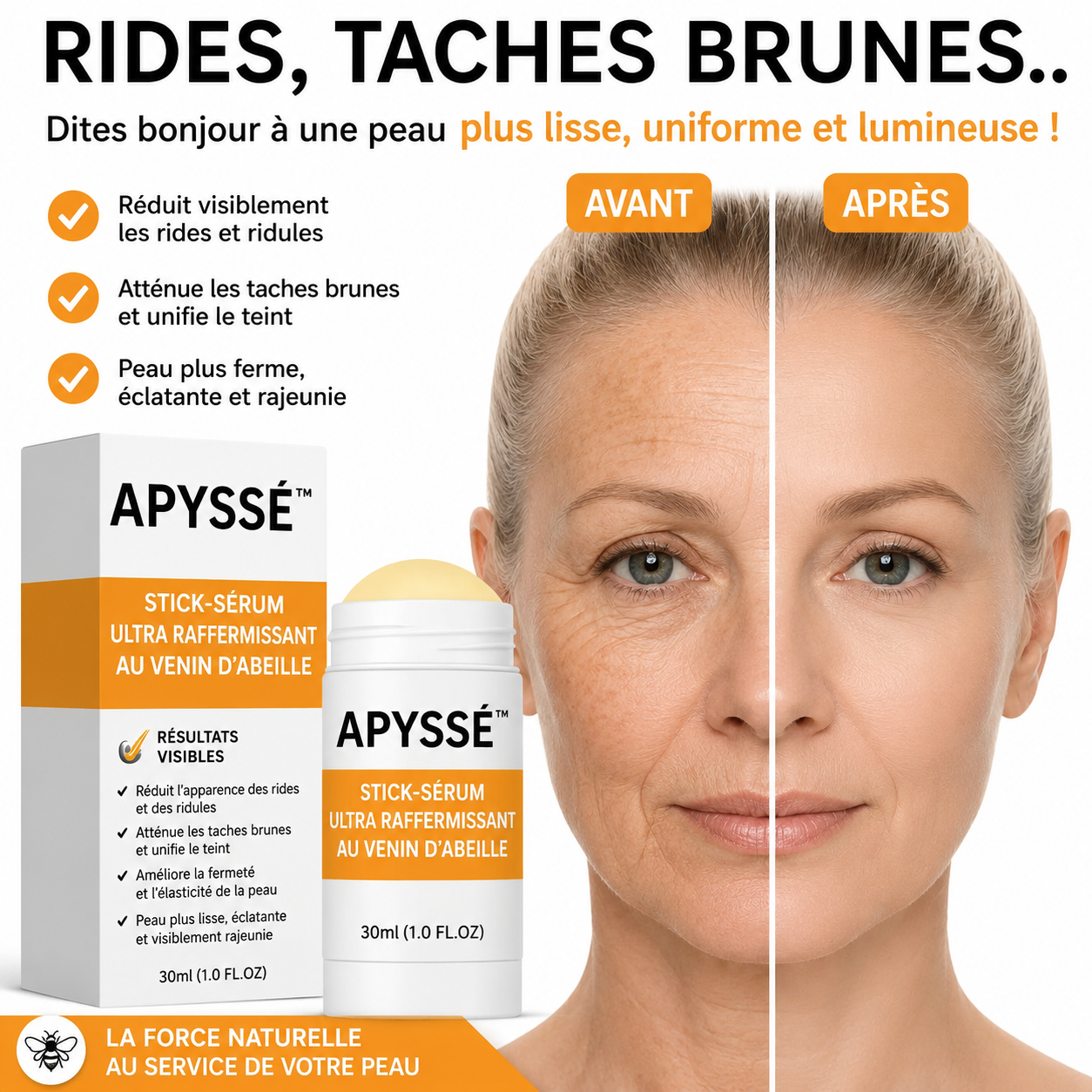 Apyssé™ Stick Sérum Ultra-Raffermissant au Venin d'Abeille | Efface les rides en 5 minutes!
