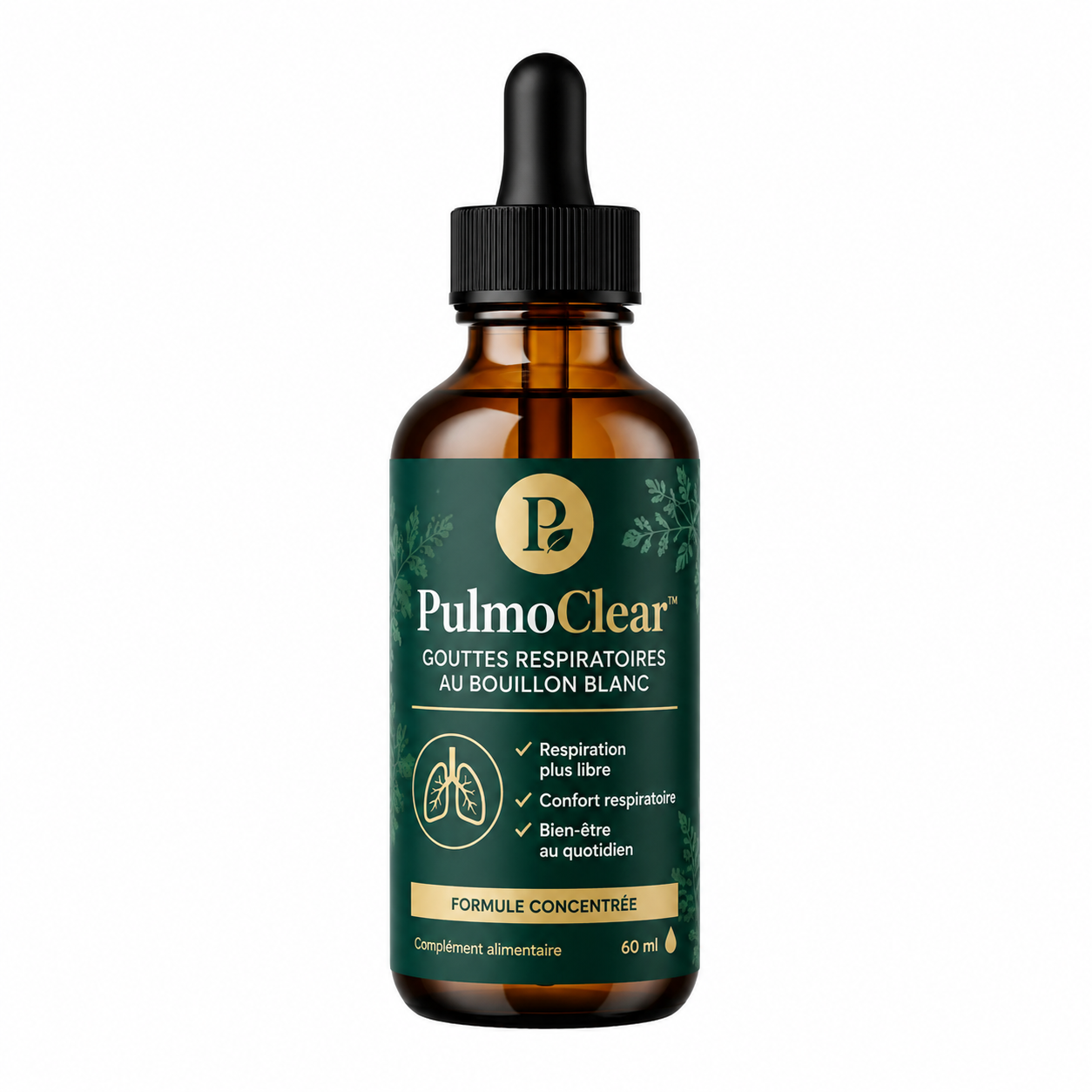 PulmoClear™ Gouttes Respiratoires au Bouillon Blanc | Dégagez vos bronches et respirez plus librement dès les premières prises !