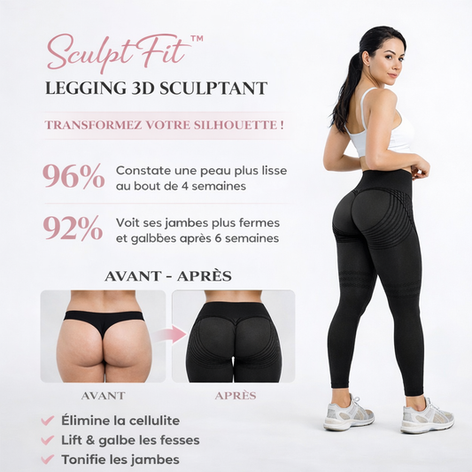 SculptFit™ Legging 3D Sculptant | Lisse la cellulite et galbe vos formes instantanément !