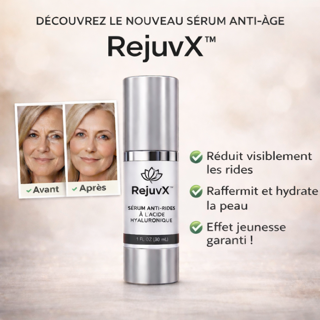 RejuvX™ Sérum Anti-Rides à l’Acide Hyaluronique | Efface les rides et raffermit la peau en seulement 48 heures !