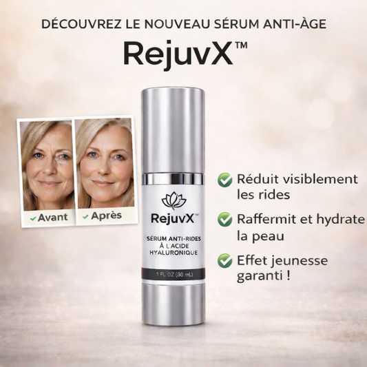 RejuvX™ Sérum Anti-Rides à l’Acide Hyaluronique | Efface les rides et raffermit la peau en seulement 48 heures !