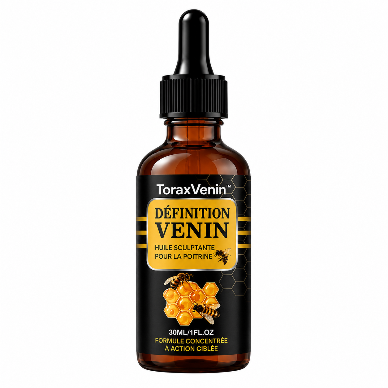 ToraxVenin™ Huile Sculptante Pectoraux au Venin d’Abeille | Redessinez un torse plus ferme et plus masculin sans chirurgie !