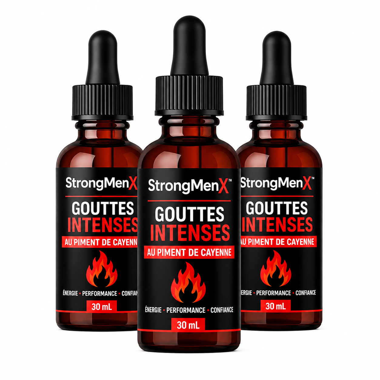 StrongMenX™ Gouttes Intenses au Piment de Cayenne | Retrouvez une érection en 3 minutes chrono !