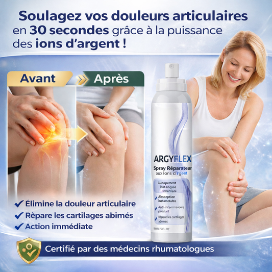 Argyflex™ Spray Réparateur Articulations aux Ions d’Argent | Réparez les articulations et stoppez la douleur en 3 minutes !